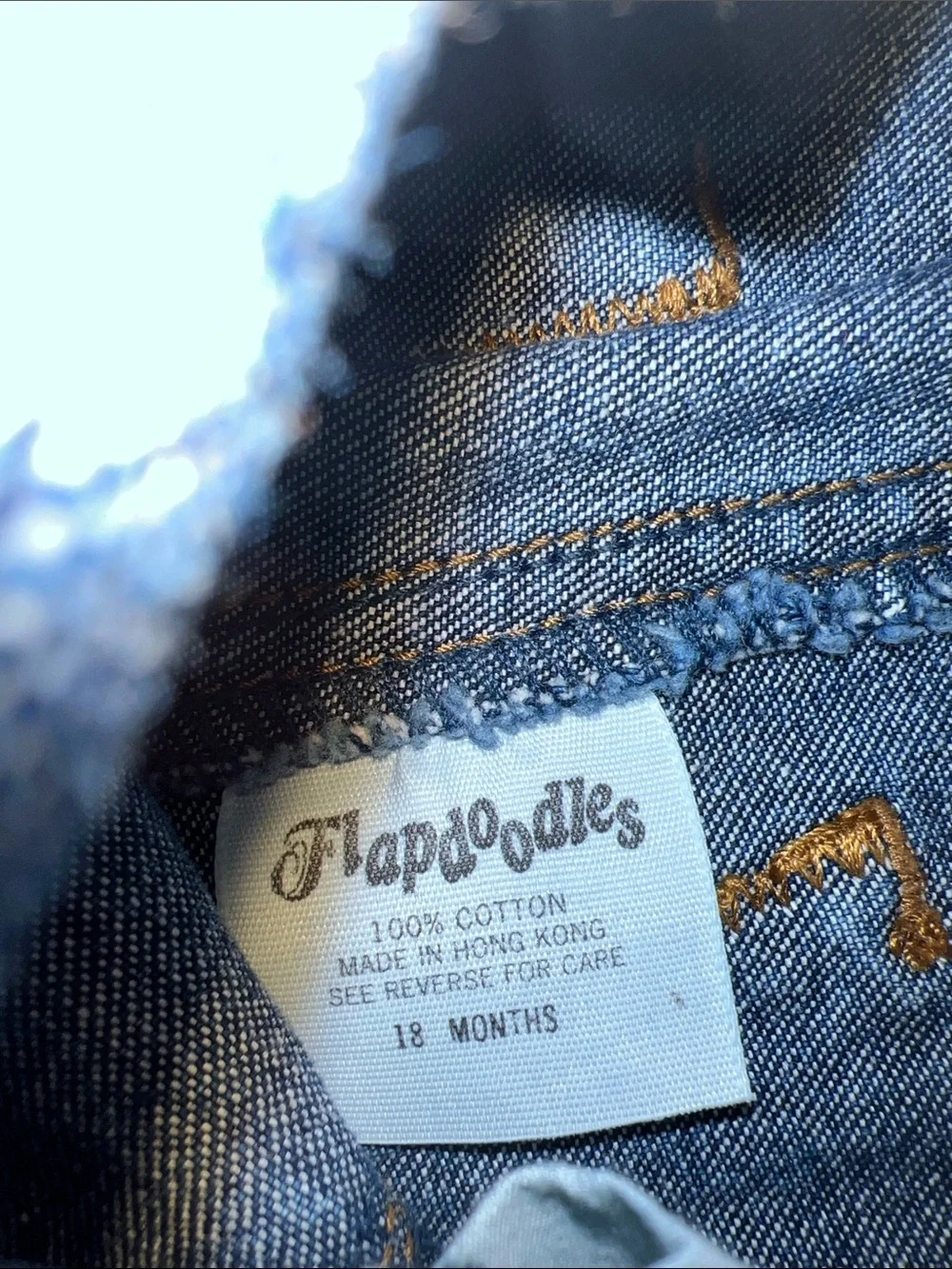 Vintage Flapdoodles Denim Overalls with western Fringe & Sheriff Star Appliqué.​